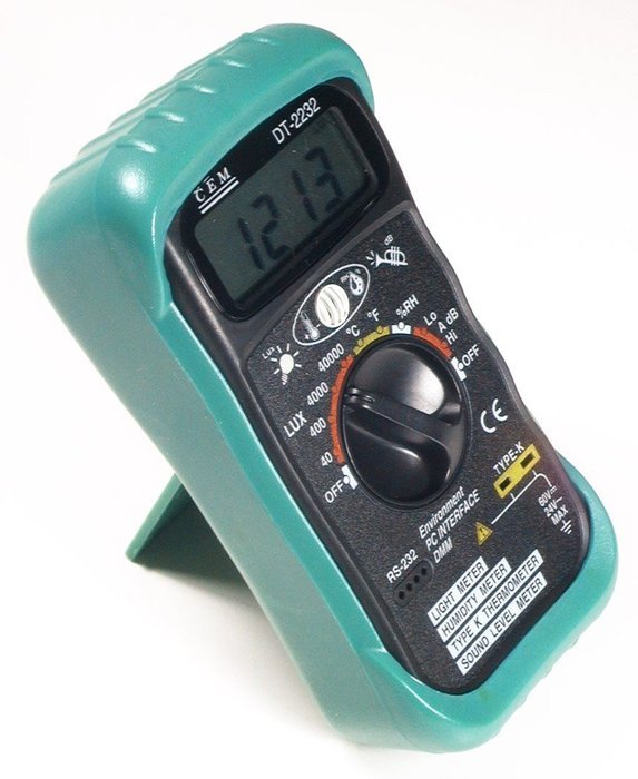 Ruby Electronics DT-2232 4-in-1 Digital Thermometer Light Humidity Sound Meter RS-232 Serial Port N3