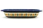 Polish Pottery Oval Baker 14-inch Golden Daisy Swirl N2
