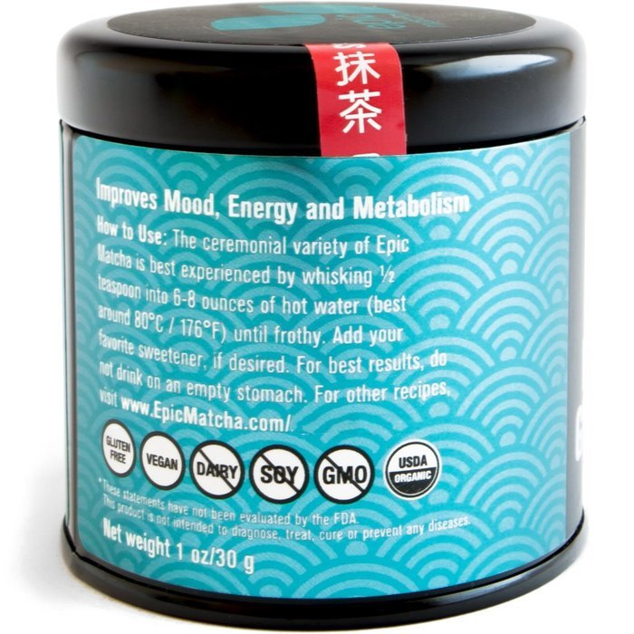 Epic Matcha Green Tea Powder - USDA Organic - Best Culinary Grade - Free 37+ Smoothie & Baking Recipes and... N3