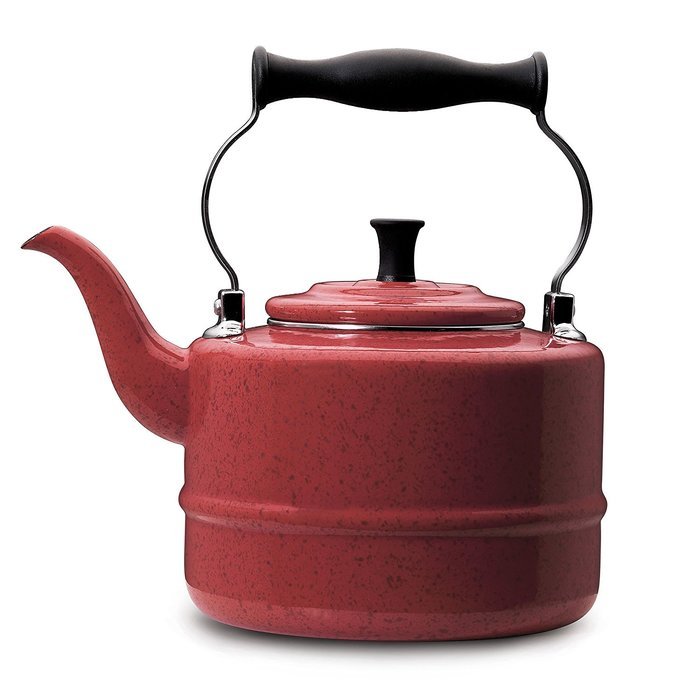 Signature Teakettles 2-quart Red Speckle Traditional Teakettle, Serve everyone's favorite hot beverages.