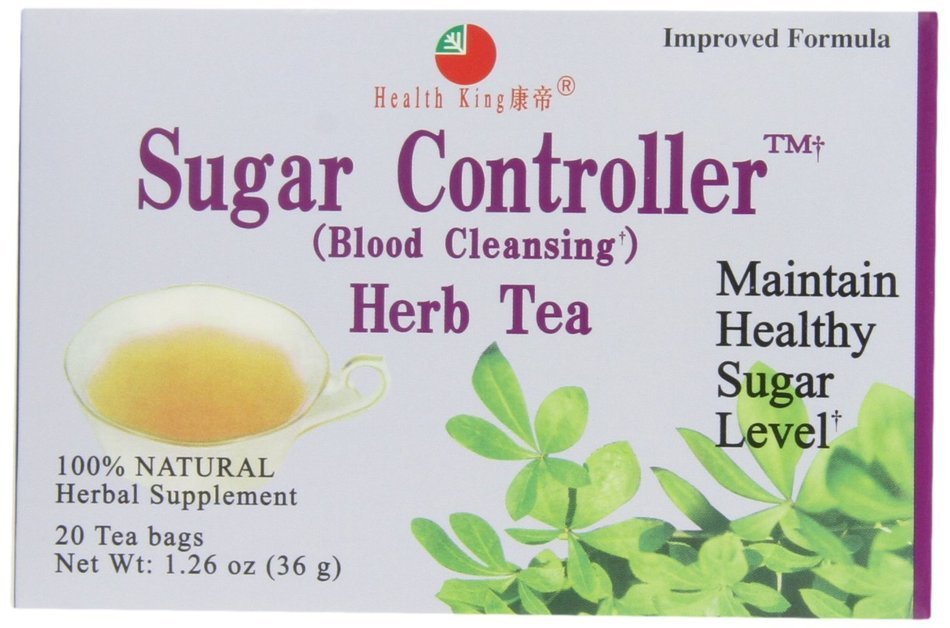 Health King Sugar Controller Herb Tea, Teabags, 20-Count Box (Pack of 4) N2