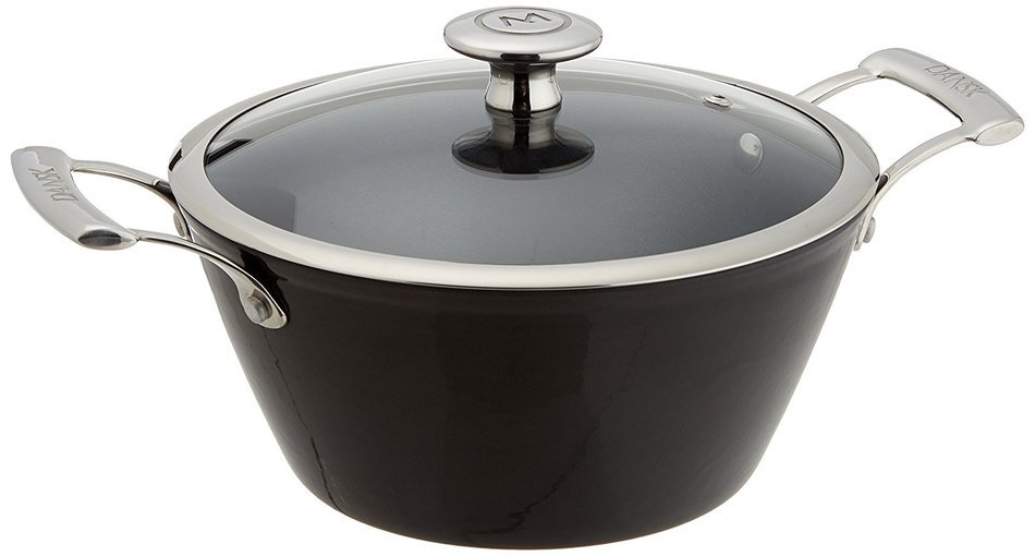 Mario Batali Light Enameled Cast Iron 3-Quart Round Casserole by Dansk, Black