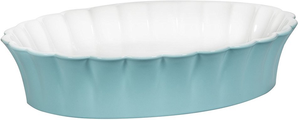 2 Qt Betty Aqua 12"L Oval Baker