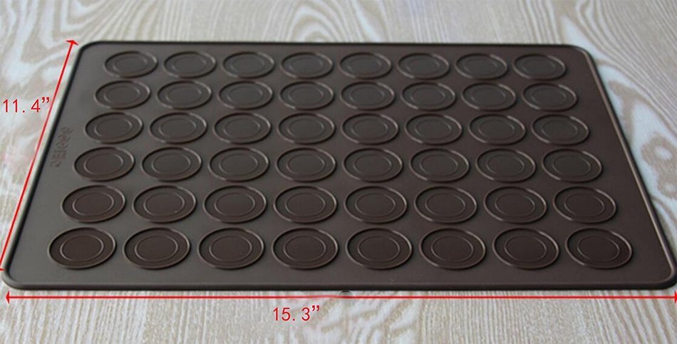 BPA Free 48 French Macaroon Baking Sheet & Decorative Flower Pot Set-DIY Silicone Cake,Cookie Chocolate Maker... N7