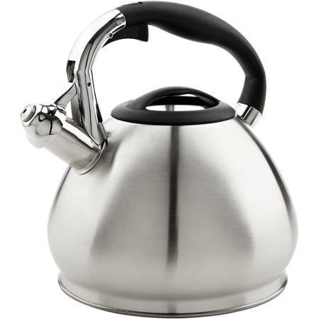 3.4L Durable Stainless Steel Whistling Tea Kettle, Satin Finish