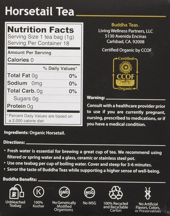 Horsetail Tea - Organic Herbs - 18 Bleach Free Tea Bags N4