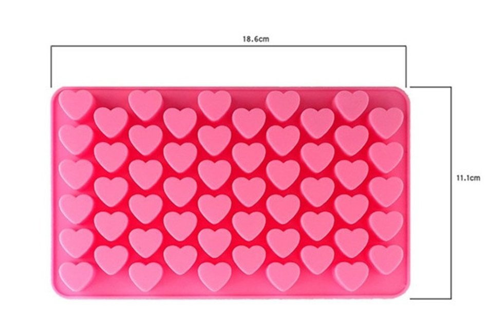 Bhbuy Newest 55 Mini Heart Cube Rectangle Chocolate/ice Silicone Cake Soap Baking Mold N2