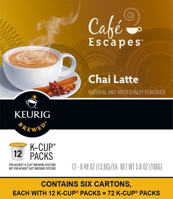 Caf&eacute; Escapes Chai Latte, K-Cup Portion Count for Keurig Brewers, 24-Count N33