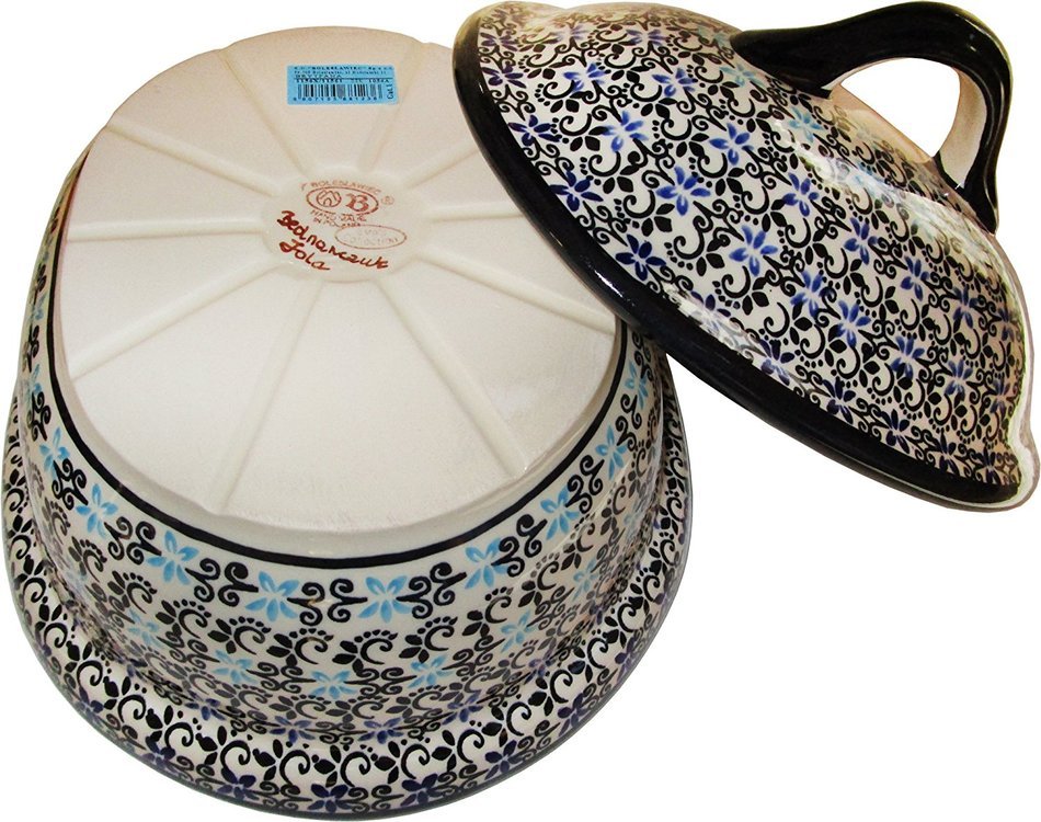 Boleslawiec Stoneware Polish Pottery 10" Covered Baker Eva's Collection "Martina" N3