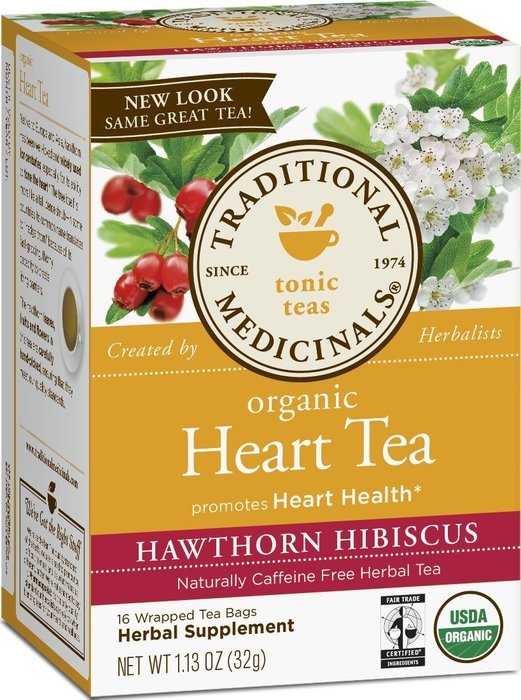 Traditional Medicinals Organic Heart Tea, 16 -Count Tea Bags, (Pack of 6) N6