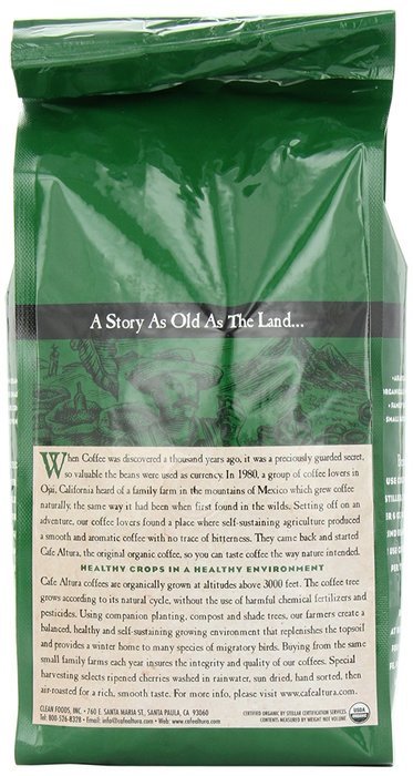 Cafe Altura Whole Bean Organic Coffee, Sumatran Dark Roast, 2 Pound N7