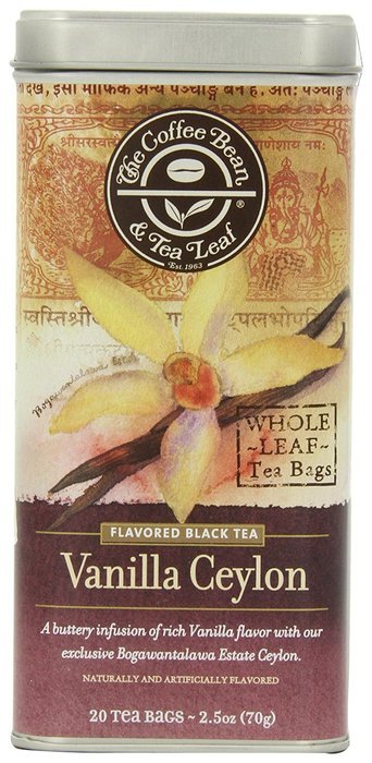 The Coffee Bean & Tea Leaf, Tea, Hand-Picked Vanilla Ceylon, 20 Count Tin N2