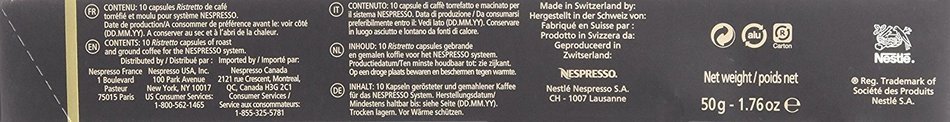 Nespresso OriginalLine: Ristretto, 50 Count N4