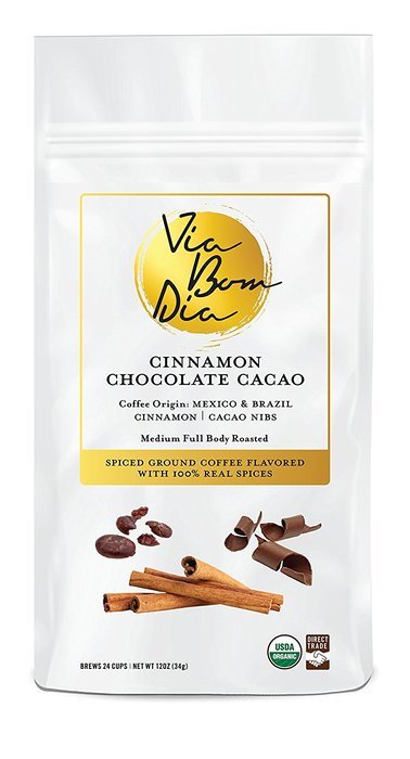 100% Naturally Flavored Coffee, Cinnamon Chocolate, Ground Coffee + Real Cacao Nibs & Cinnamon (no artificial... N4