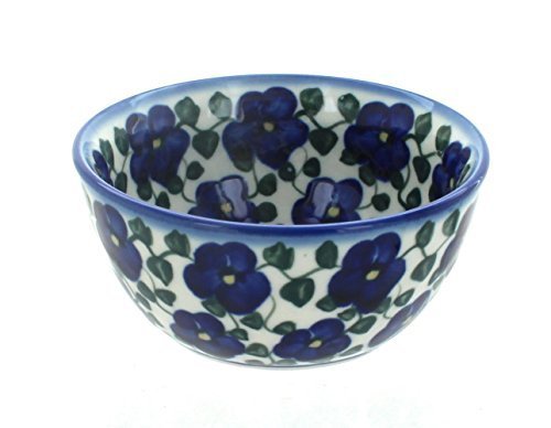 Polish Pottery Violets Dessert Bowl