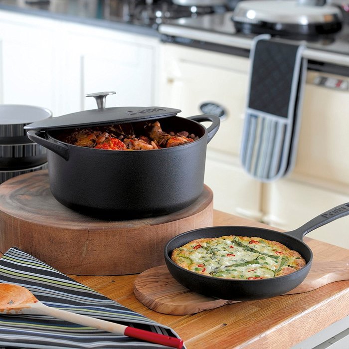 Denby Cast Iron Round Covered Casserole, 3-Liter, Black N6