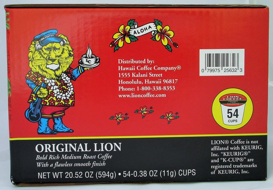 Lion Coffee Original Flavor for Keurig K-cup Machines (54 Cups/box) N2