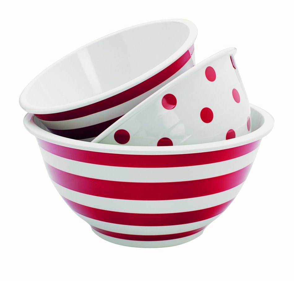 Anchor Hocking 3-Piece Decorated Melamine Mixing Bowl Set N2