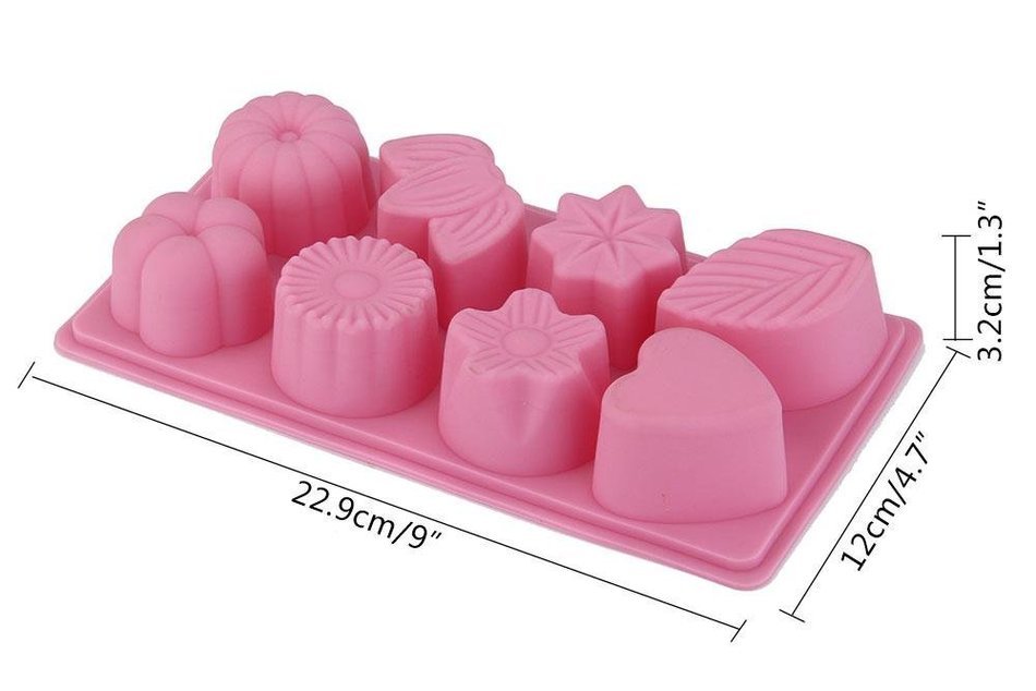 niceeshop(TM) 12 Cavity Flowers Silicone Non Stick Cake Bread Mold Chocolate Jelly Candy Baking Mould+Free niceEshop... N4