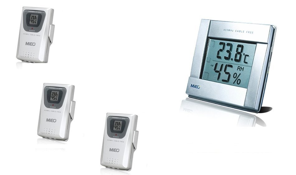 MIEO HR641 Wireless Thermometer and Hygrometer with 1 Remote Sensor for Home-Greenhouse-Warehouse and Workshop N4