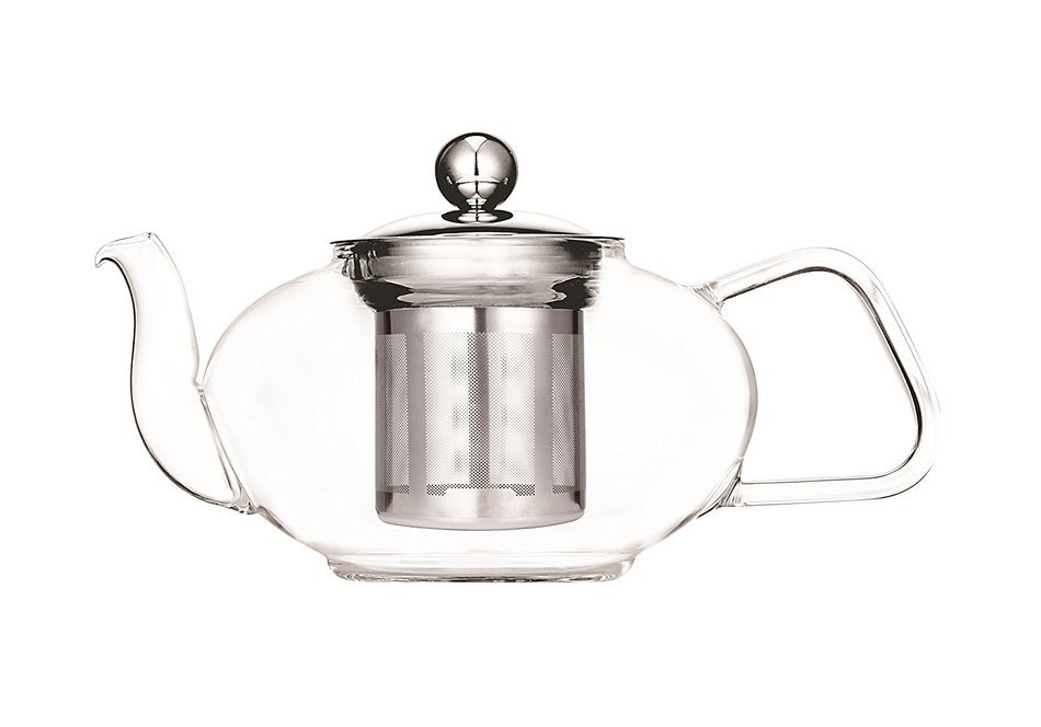 Europeware T8207 Pyrex Glass Tea Pot with Filter, 40.5 oz, Clear