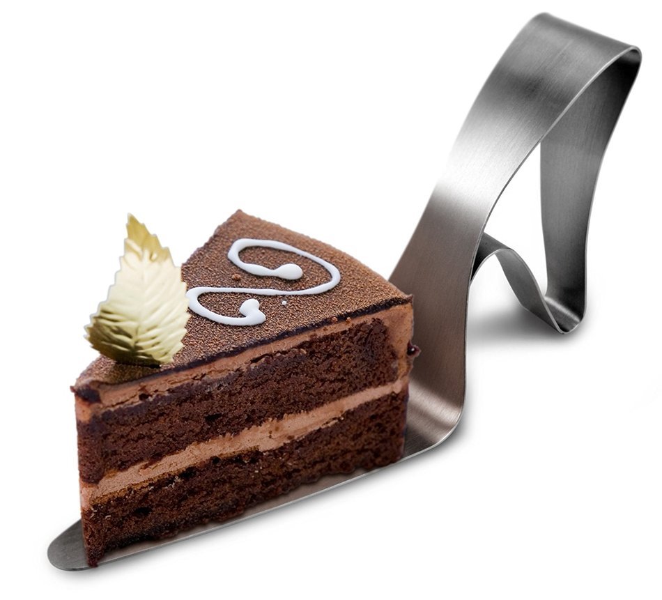 Barbuzzo Dessert Diva Cake Server, Silver