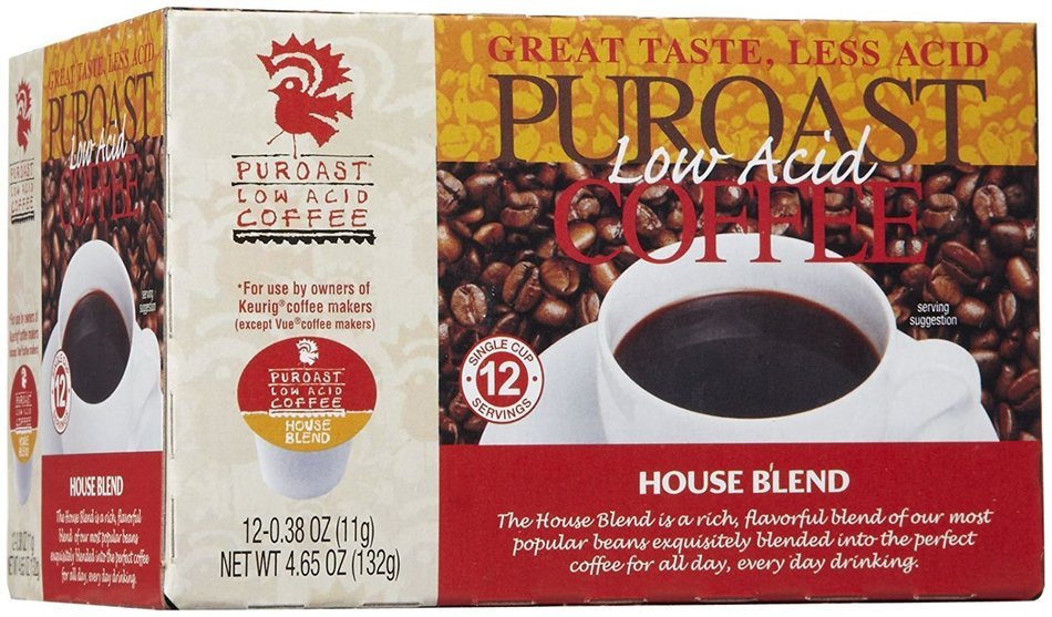 Puroast Low Acid Coffee Single Serve Coffee - House Blend - 12 pk N3