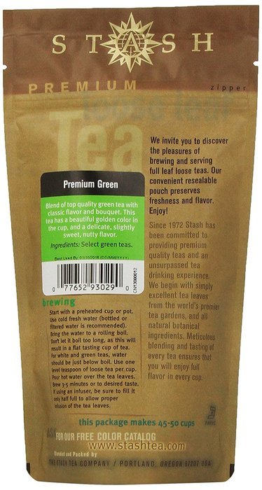 Stash Tea Premium Green Loose Leaf Tea, 3.5 Ounce Pouch