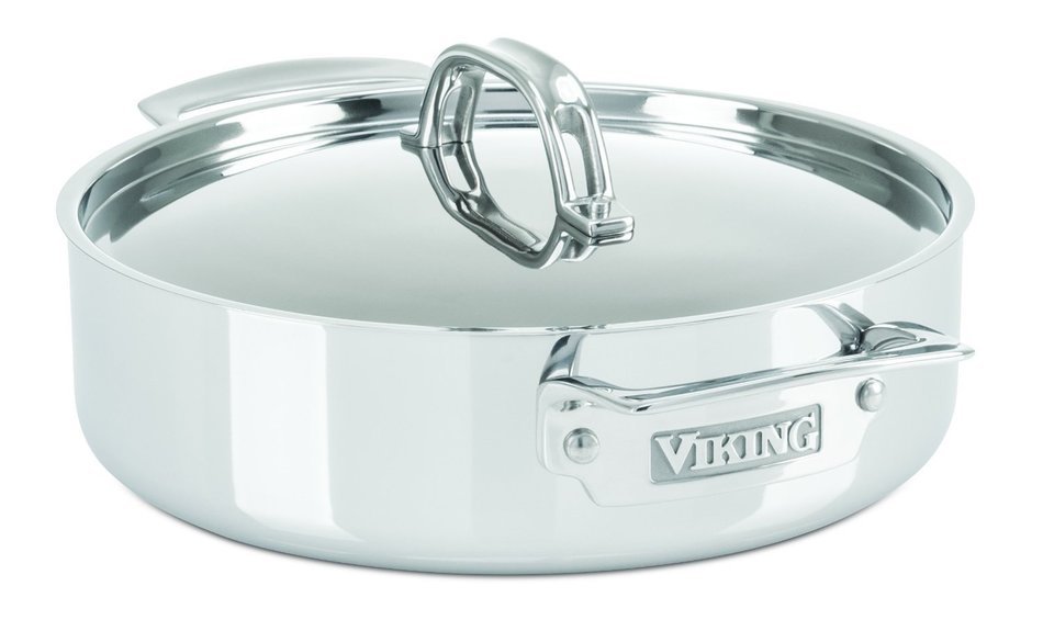 Viking Culinary 3-Ply Stainless Steel Everyday Pan, 3.4 Quart