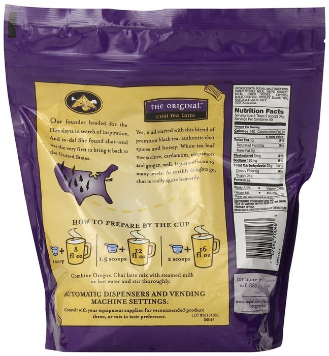 Oregon Chai The Original Chai Tea Latte Mix, 3 Pound N4