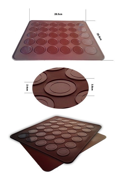 Round Circle Silicone Mat Macarons 30 Holes Jelly Fondant Cake Chocolate Mold Bakeware Silicone Tool Baking Pan