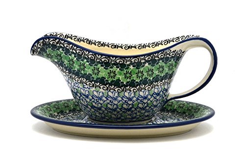 Polish Pottery Gravy Boat - Kiwi