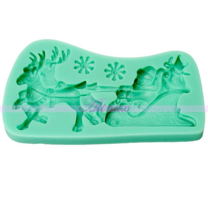 Generic Silicone 3D Father Christmas Lace Mold Fondant cake Sugarcraft Decorating Mould