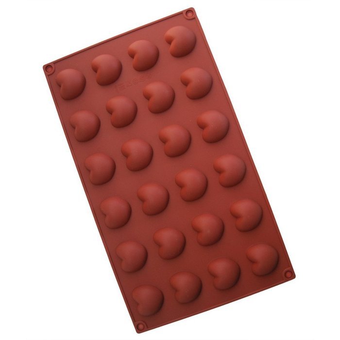 Fanhesheng 24-Cavity Mini Heart-Shaped Silicone Mold for Making Homemade Chocolate, Candy, Gummy, Jelly, and More