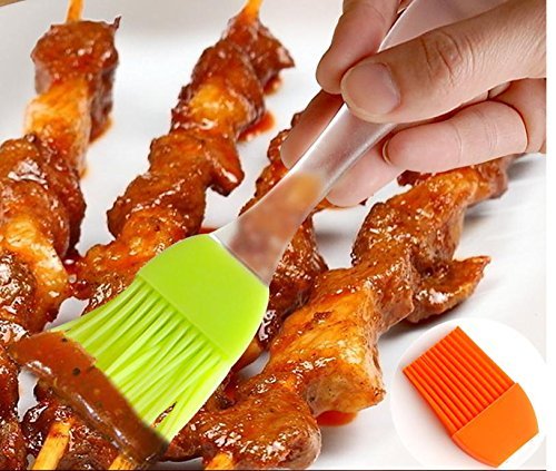 Safe Set of 4 Resistant BBQ Brushes Silicone Pastry for Kitchen Grilling Camping Dishwasher N5
