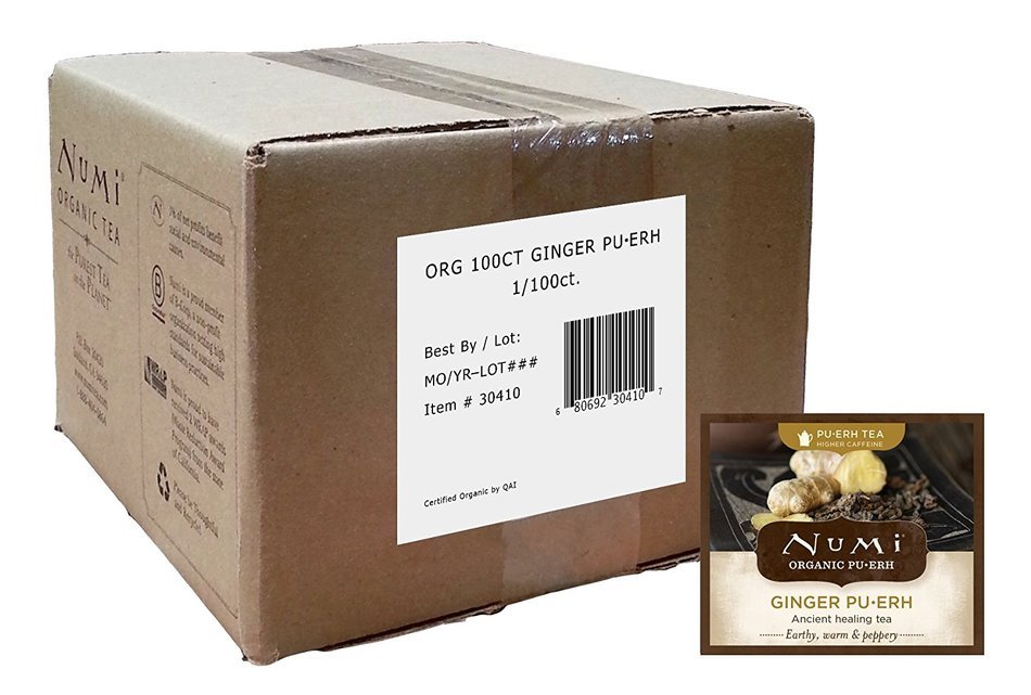 Numi Organic Tea Gunpowder Green, Full Leaf Green Tea, 100 Count non-GMO Bulk Tea Bag N9