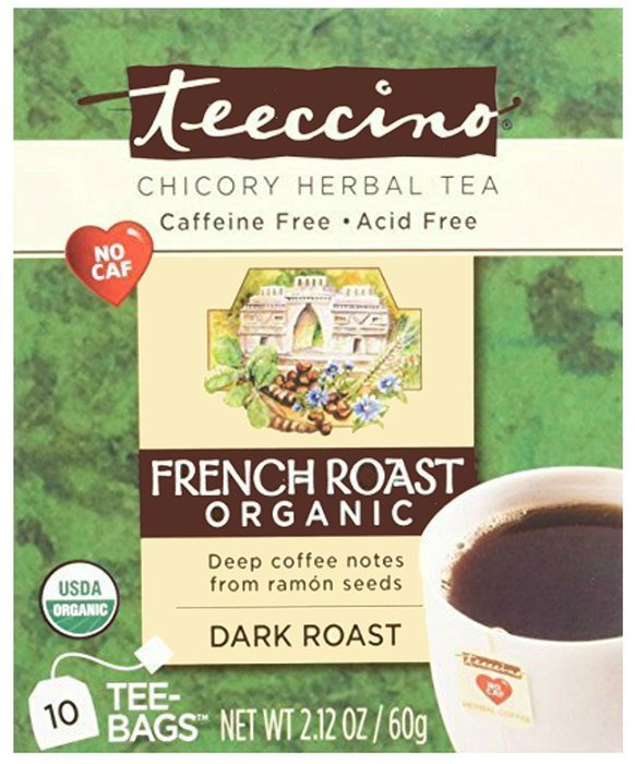 Teeccino Herbal Coffee Herbal Coffee Tee-Bags French Roast 10 Bags 1--Pack