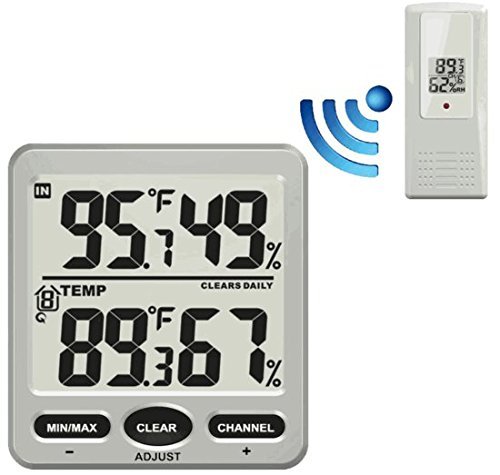 Ambient Weather WS-70 Big Digit 8-Channel Wireless Thermo-Hygrometer