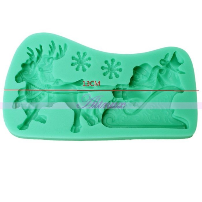 Generic Silicone 3D Father Christmas Lace Mold Fondant cake Sugarcraft Decorating Mould N2