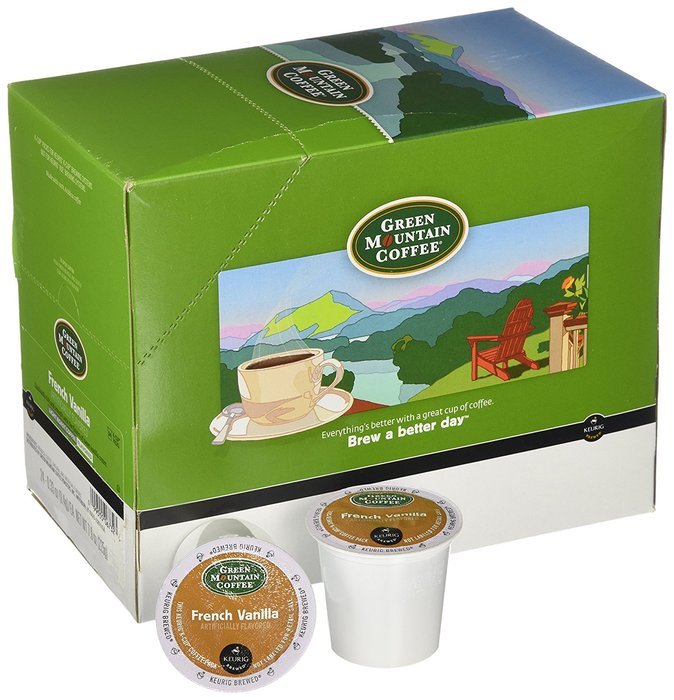 Green Mountain Coffee FLAVORED Variety Sampler Pack 96 K-Cups including CARAMEL VANILLA CREAM, FRENCH VANILLA,... N4