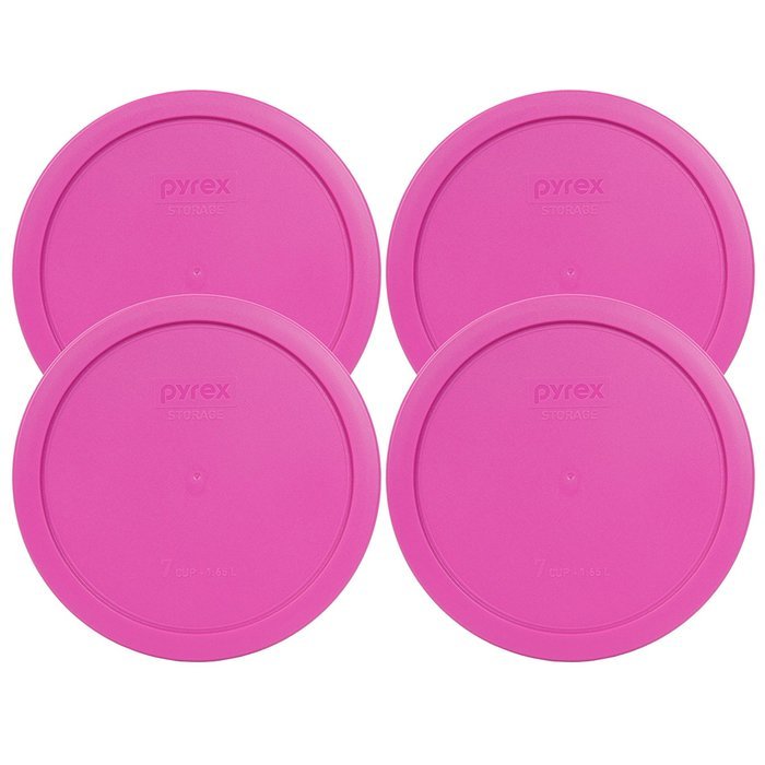 Pyrex 7402-PC Round 6/7 Cup Storage Lid for Glass Bowls (2, Pink) N5