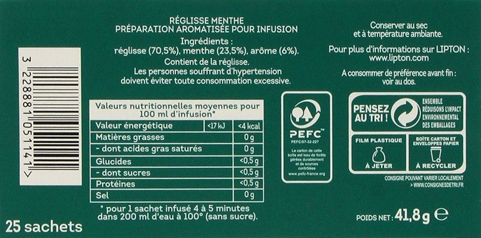 Lipton Saveurs du Soir French Tisane 25 sachets N3