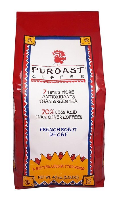 Puroast Low Acid Coffee French Roast Natural Decaf Drip Grind, 2.5-Pound Bag N2