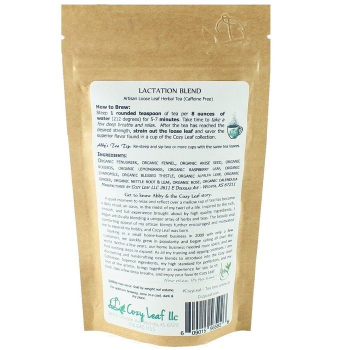 Cozy Leaf Gourmet Artisan Tea Blend Herbal Tea, Sleep Ease N47