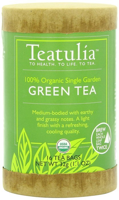 Teatulia Organic Green Tea, 16 Ct, Eco-Canister