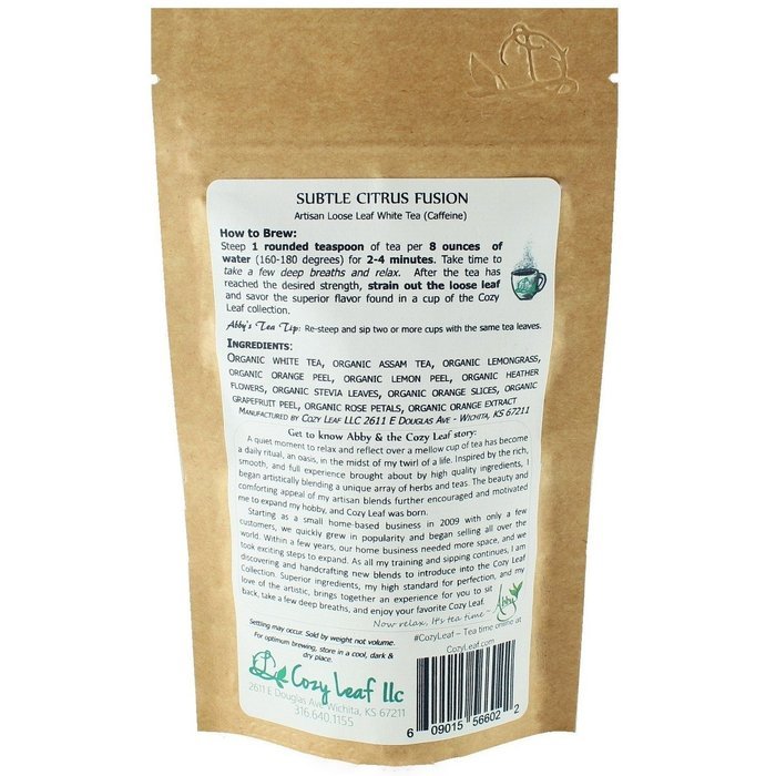 Cozy Leaf Gourmet Artisan Tea Blend Herbal Tea, Sleep Ease N52