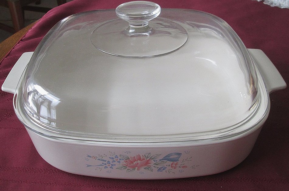 Corning Ware A-10-B Bisque Symphony 2.5 Liter Casserole with Clear Glass Dome Lid N3