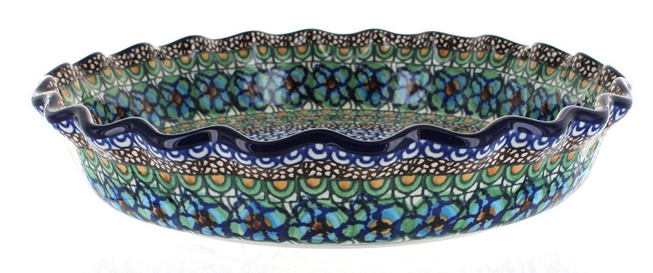 Polish Pottery Mardi Gras Pie Plate