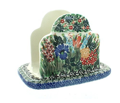 Polish Pottery Summer Blooms Napkin Holder