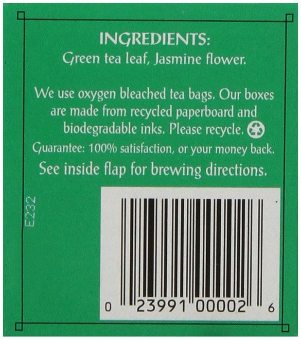 Triple Leaf Tea, Jasmine Green Tea, 20 Tea Bags (Pack of 6) N6